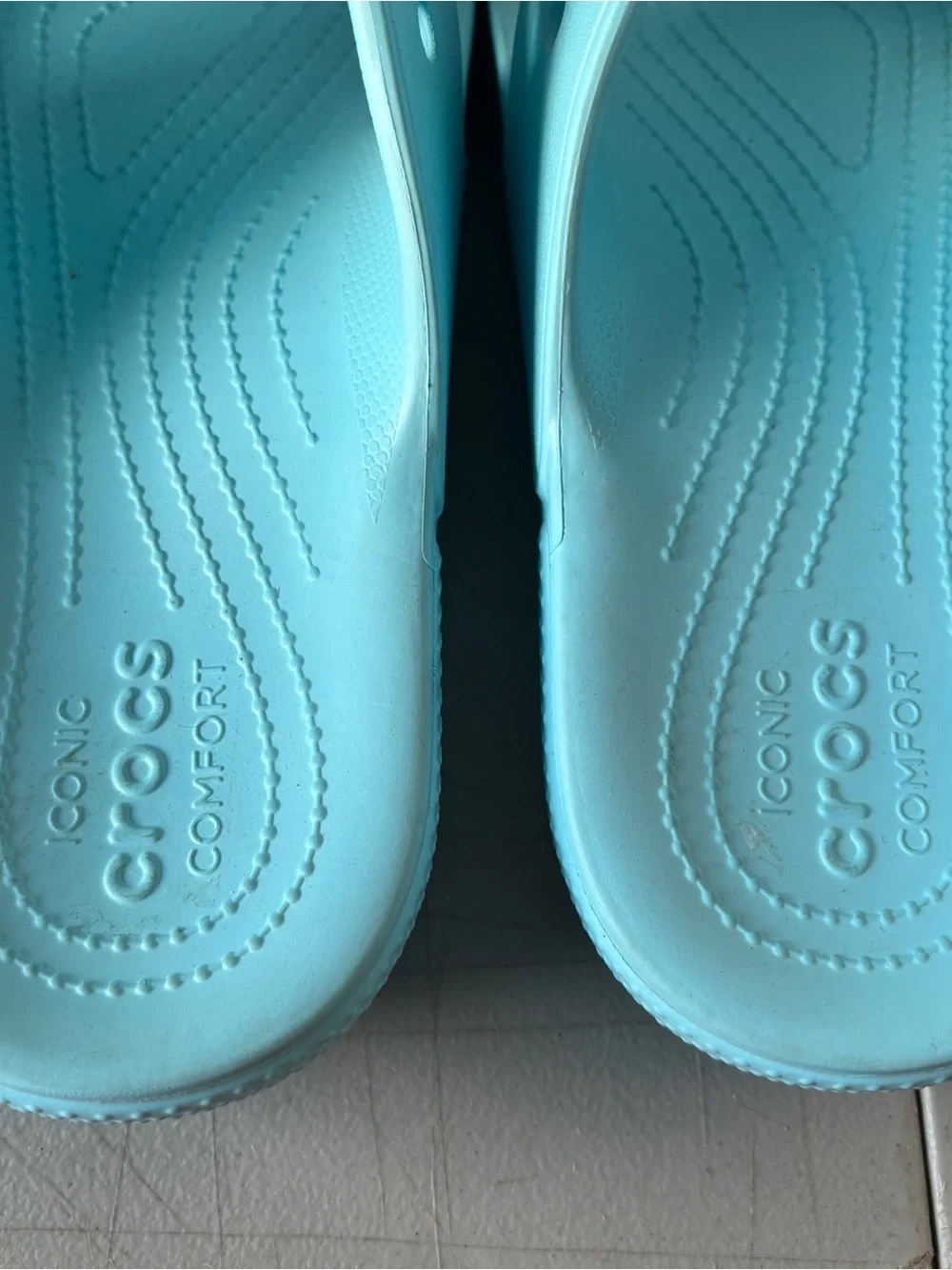 Share Crocs Men’s 12 Slide Sandals Robin Egg Blue Iconic Comfort